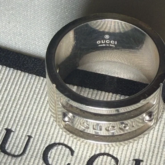 Authentic GUCCI - Ring - 925 silver size 7.75 with box and COA. - Picture 8 of 12